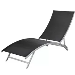 vidaXL - Ligstoelen - Zwart - Stof