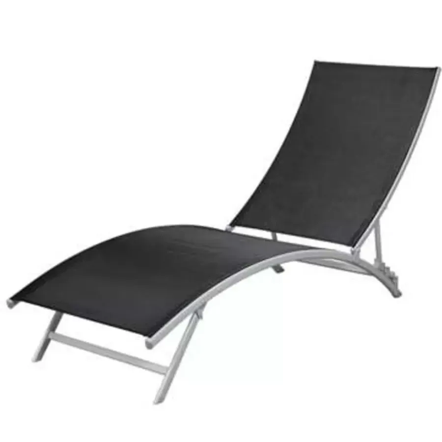 vidaXL - Ligstoelen - Zwart - Stof