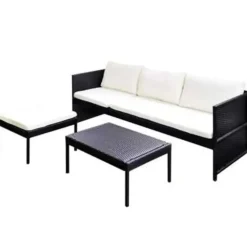Loungesets-vidaXL - Lounge Sets - Zwart - Poly rattan