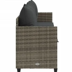 Loungebanken-vidaXL - loungebank - Grijs - Poly rattan
