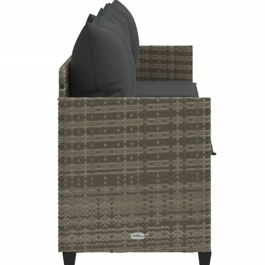 Loungebanken-vidaXL - loungebank - Grijs - Poly rattan