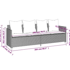 Loungebanken-vidaXL - loungebank - Grijs - Poly rattan