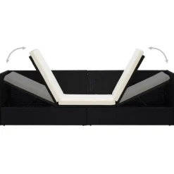 Loungebanken-vidaXL - Loungebank - Zwart - Poly rattan