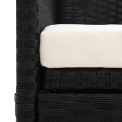 Loungebanken-vidaXL - Loungebank - Zwart - Poly rattan