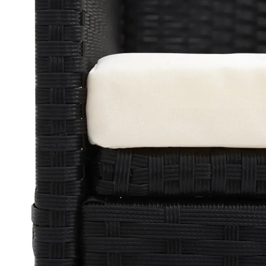 Loungebanken-vidaXL - Loungebank - Zwart - Poly rattan