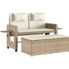 Loungebanken-vidaXL - Loungebanken Verstelbare met crème kussens - Beige - 113x61x87 cm