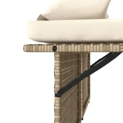 Loungebanken-vidaXL - Loungebanken Verstelbare met crème kussens - Beige - 113x61x87 cm