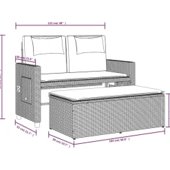 Loungebanken-vidaXL - Loungebanken Verstelbare met crème kussens - Beige - 113x61x87 cm