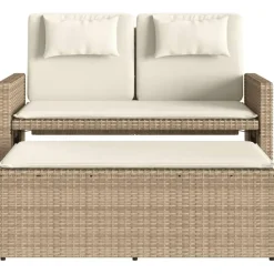 Loungebanken-vidaXL - Loungebanken Verstelbare met crème kussens - Beige - 113x61x87 cm