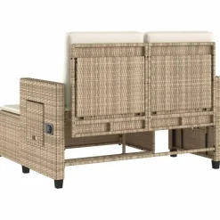 Loungebanken-vidaXL - Loungebanken Verstelbare met crème kussens - Beige - 113x61x87 cm