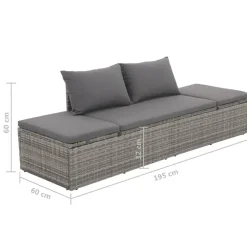 vidaXL - Loungebed - Grijs - Poly rattan