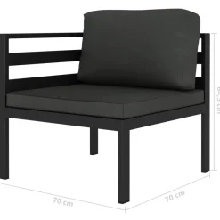 Loungesets-vidaXL - Loungeset - Antraciet - Aluminium