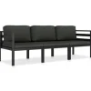Loungebanken-vidaXL - Loungeset - Antraciet - Aluminium