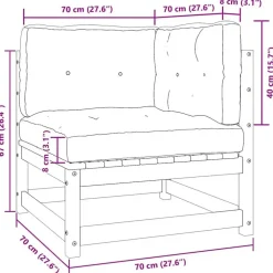 Palletbanken|Tuinbanken-vidaXL - Loungeset - Antraciet - Grenenhout