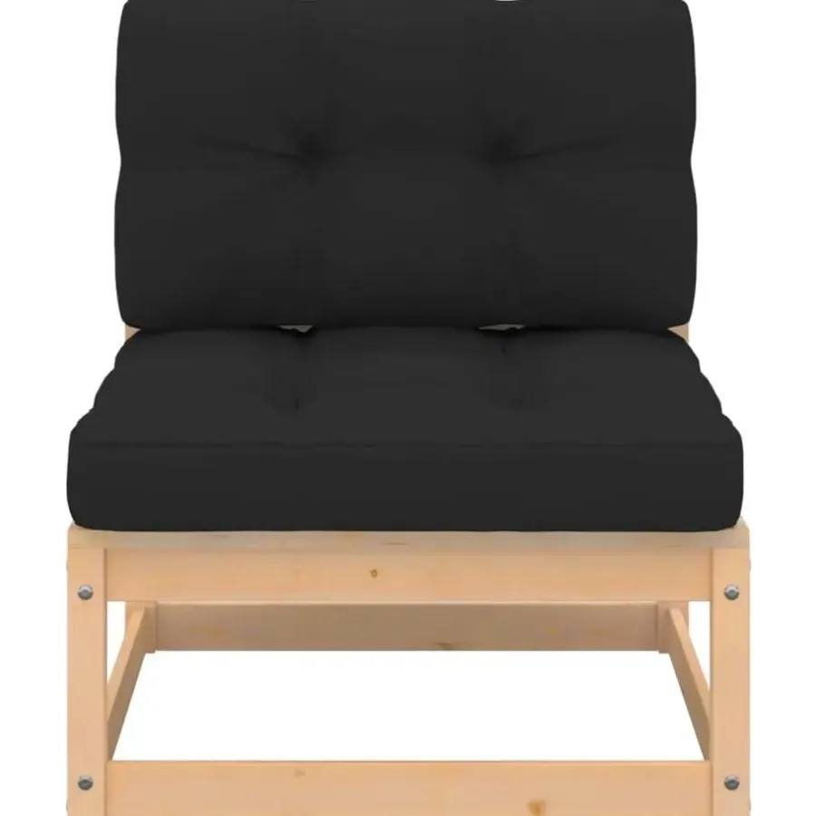 vidaXL - Loungeset - Antraciet - Grenenhout - 3 stuks - Met kussens