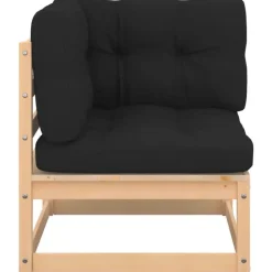 vidaXL - Loungeset - Antraciet - Grenenhout - 3 stuks - Met kussens