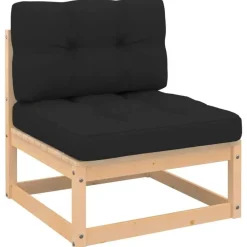 vidaXL - Loungeset - Antraciet - Grenenhout - 3 stuks - Met kussens
