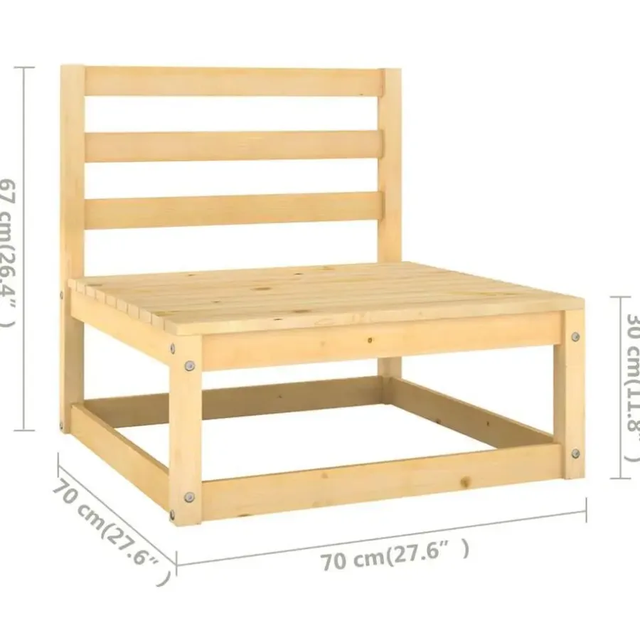 vidaXL - Loungeset - Antraciet - Grenenhout - 3 stuks - Met kussens