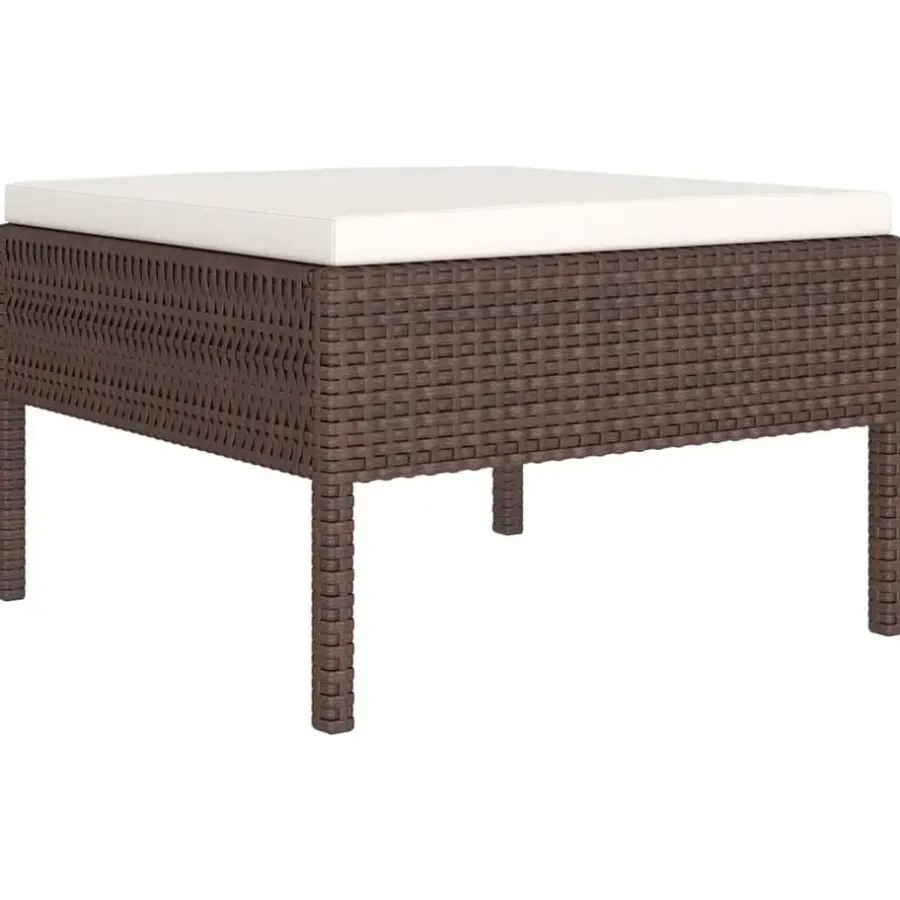 Loungesets-vidaXL - Loungeset - Bruin - Poly rattan - 6 stuks - Met kussens