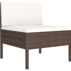 Loungesets-vidaXL - Loungeset - Bruin - Poly rattan - 6 stuks - Met kussens