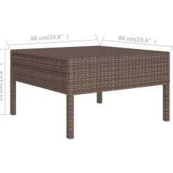 Loungesets-vidaXL - Loungeset - Bruin - Poly rattan - 6 stuks - Met kussens