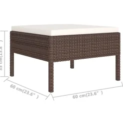 Loungesets-vidaXL - Loungeset - Bruin - Poly rattan - 6 stuks - Met kussens