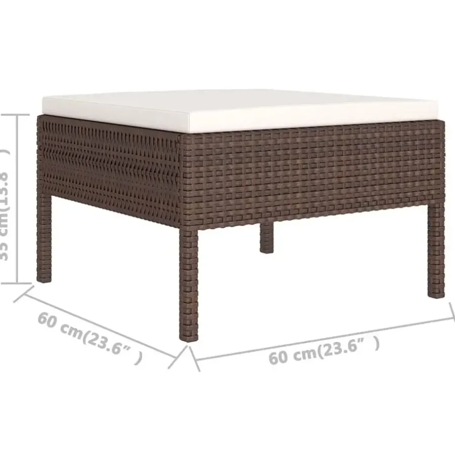 Loungesets-vidaXL - Loungeset - Bruin - Poly rattan - 6 stuks - Met kussens