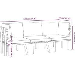 vidaXL - Loungeset - Bruin - Acaciahout