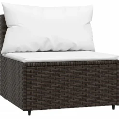 vidaXL - Loungeset - Bruin - Poly rattan - 3 stuks - Met kussens