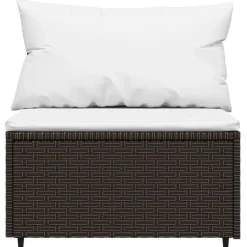 vidaXL - Loungeset - Bruin - Poly rattan - 3 stuks - Met kussens