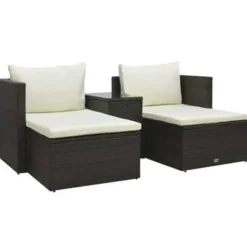 Loungesets-vidaXL - Loungeset - Bruin - Poly rattan