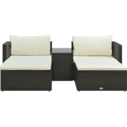 Loungesets-vidaXL - Loungeset - Bruin - Poly rattan