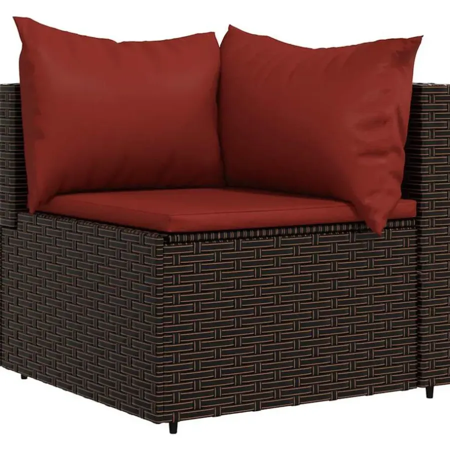 Loungesets-vidaXL - Loungeset - Bruin - Poly rattan