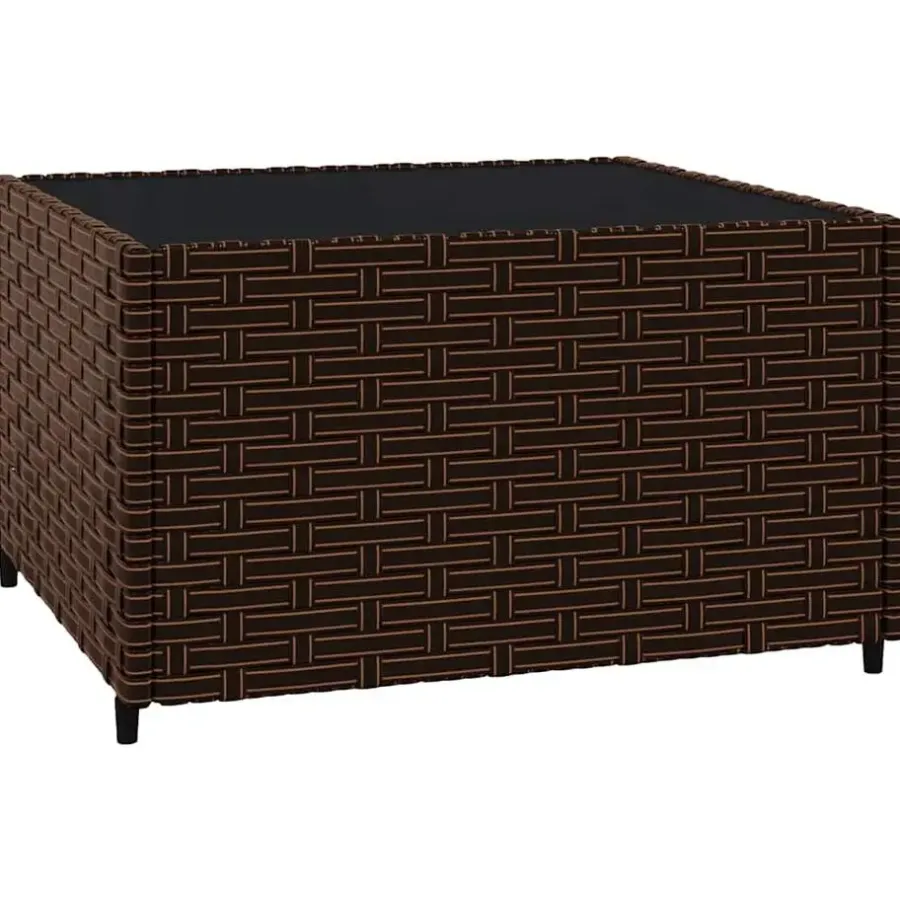 Loungesets-vidaXL - Loungeset - Bruin - Poly rattan