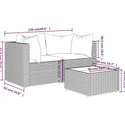 Loungesets-vidaXL - Loungeset - Bruin - Poly rattan