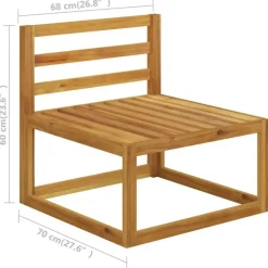 Loungesets-vidaXL - Loungeset - Crème - Acaciahout - 7 stuks - Met kussens