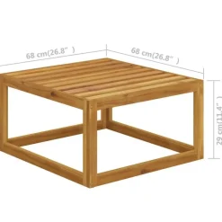 Loungesets-vidaXL - Loungeset - Crème - Acaciahout - 7 stuks - Met kussens