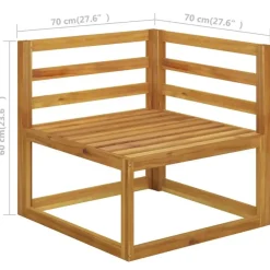 Loungesets-vidaXL - Loungeset - Crème - Acaciahout - 7 stuks - Met kussens