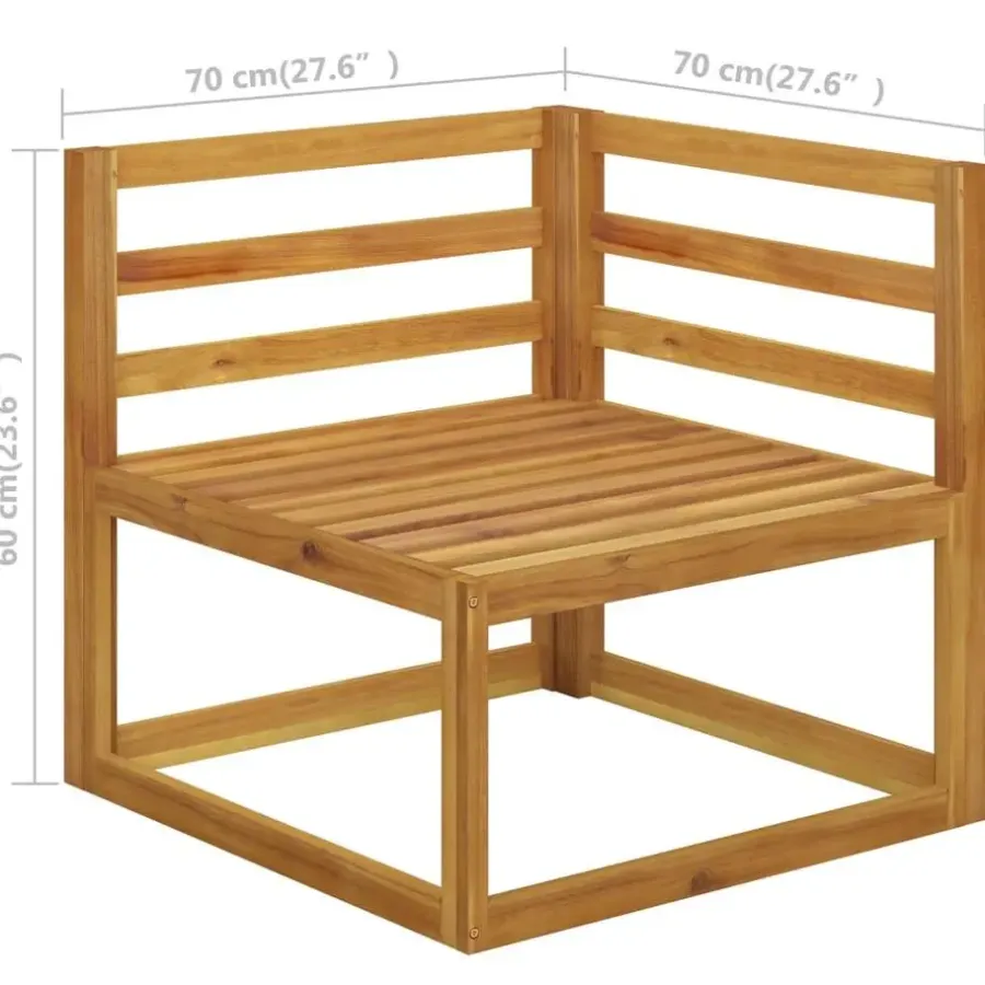 Loungesets-vidaXL - Loungeset - Crème - Acaciahout - 7 stuks - Met kussens