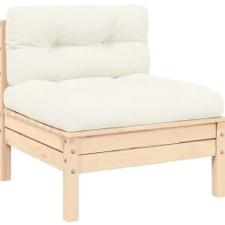 Loungebanken-vidaXL - Loungeset - Crème - Grenenhout