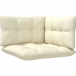 Loungebanken-vidaXL - Loungeset - Crème - Grenenhout