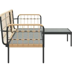 vidaXL - Loungeset - Donkergrijs - Poly rattan - 3 stuks - Met kussens