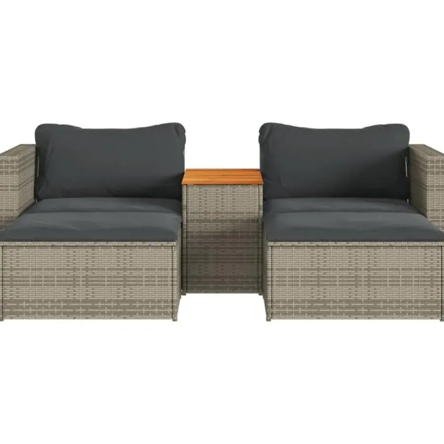 Loungesets|Loungesets-vidaXL - Loungeset - Grijs - Poly rattan