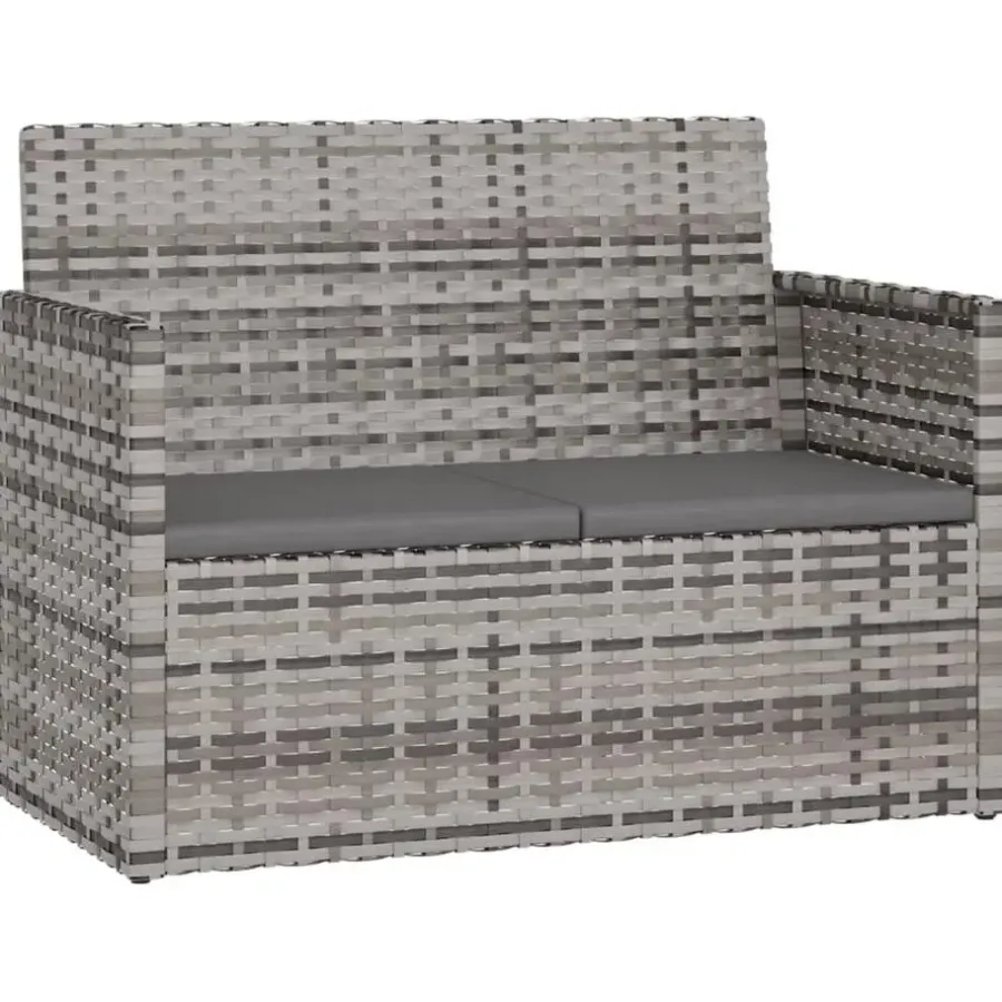 Loungesets-vidaXL - Loungeset - Grijs - Poly rattan