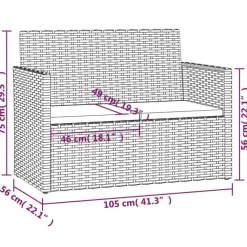 Loungesets-vidaXL - Loungeset - Grijs - Poly rattan