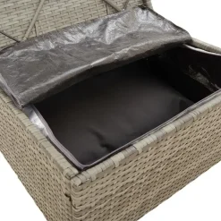 Loungesets-vidaXL - Loungeset - Grijs - Poly rattan - 3 stuks - Met kussens