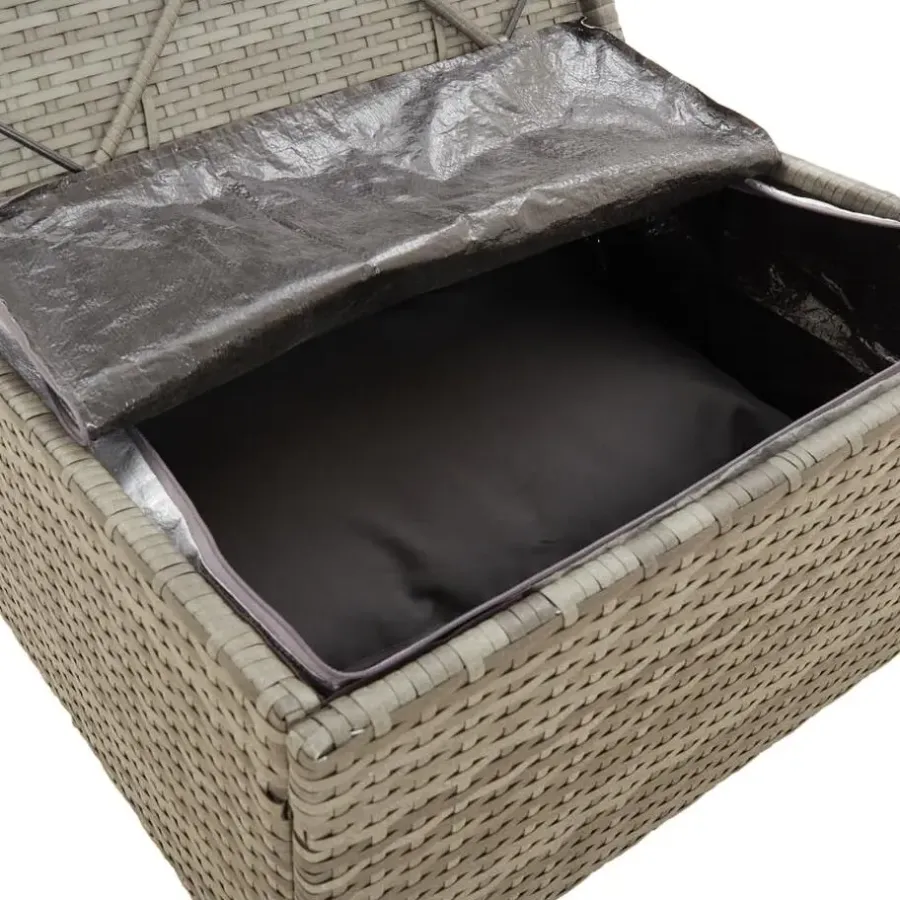 Loungesets-vidaXL - Loungeset - Grijs - Poly rattan - 3 stuks - Met kussens
