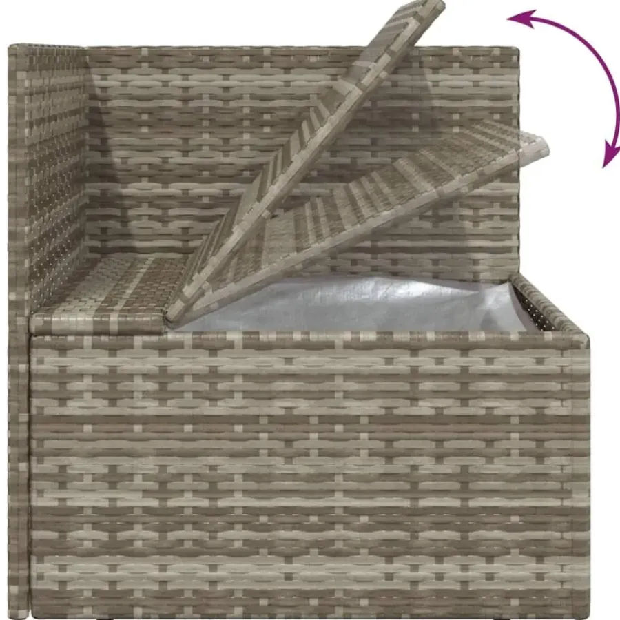 Loungesets-vidaXL - Loungeset - Grijs - Poly rattan - 3 stuks - Met kussens