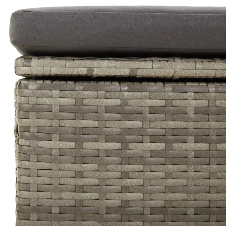 Loungesets-vidaXL - Loungeset - Grijs - Poly rattan - 3 stuks - Met kussens