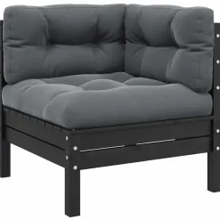 vidaXL - Loungeset - Grijs - Grenenhout - 3 stuks - Met kussens